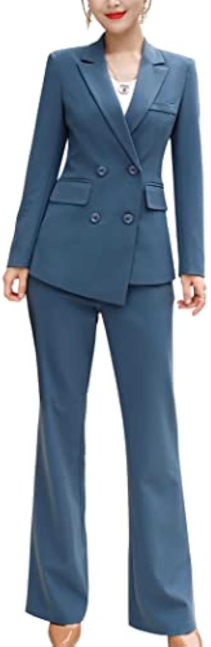 SUSIELADY Women&#039;s Blazer Suits Two Piece Solid Work Pant Suit for Women Business Office Lady Suits Sets