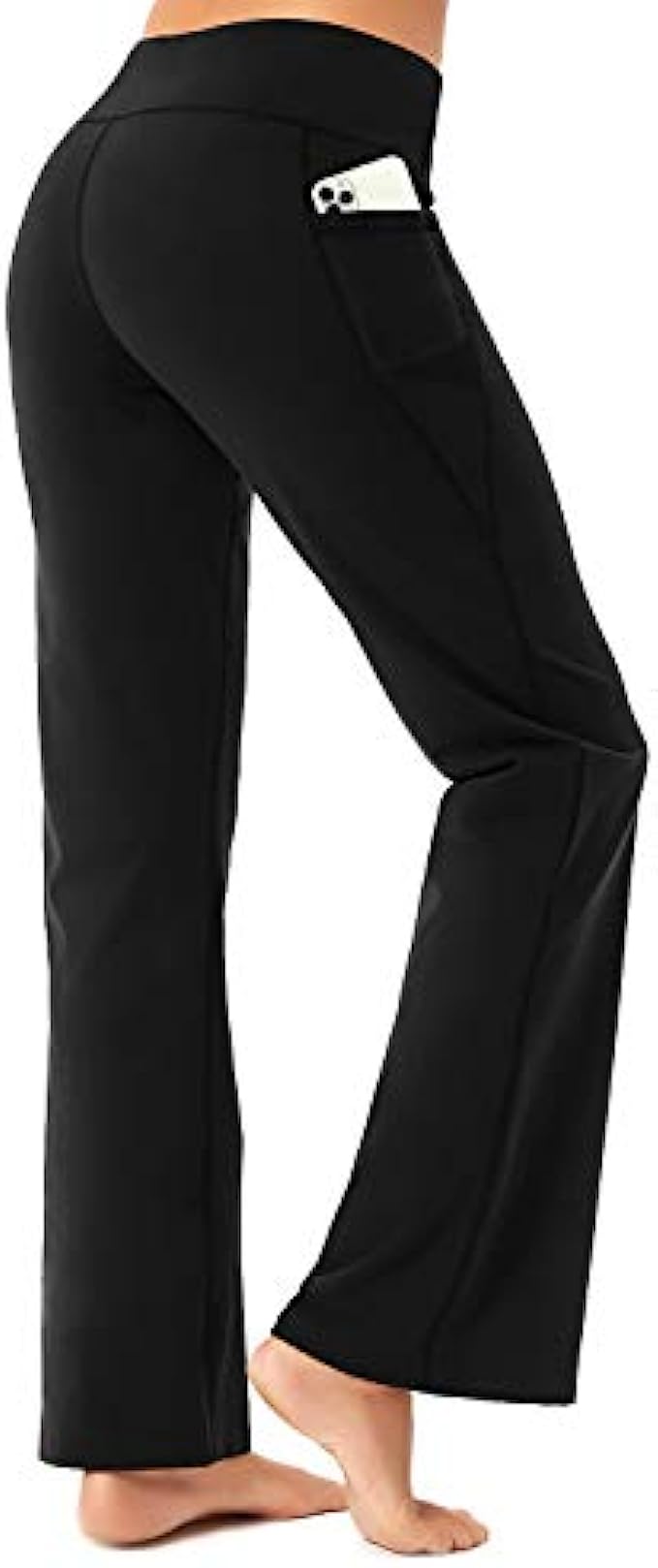 FIRST WAY Buttery Soft Women&#039;s Bootcut Yoga Pants Capris with 3 Pockets Lounge Floral Printing