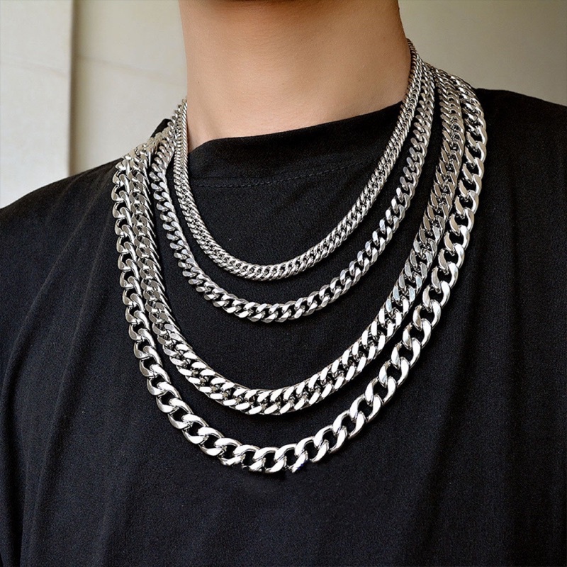 SG STOCK Titanium Steel street style Necklace Stainless Steel Jewelry Gift Chain men&#039;s accessories