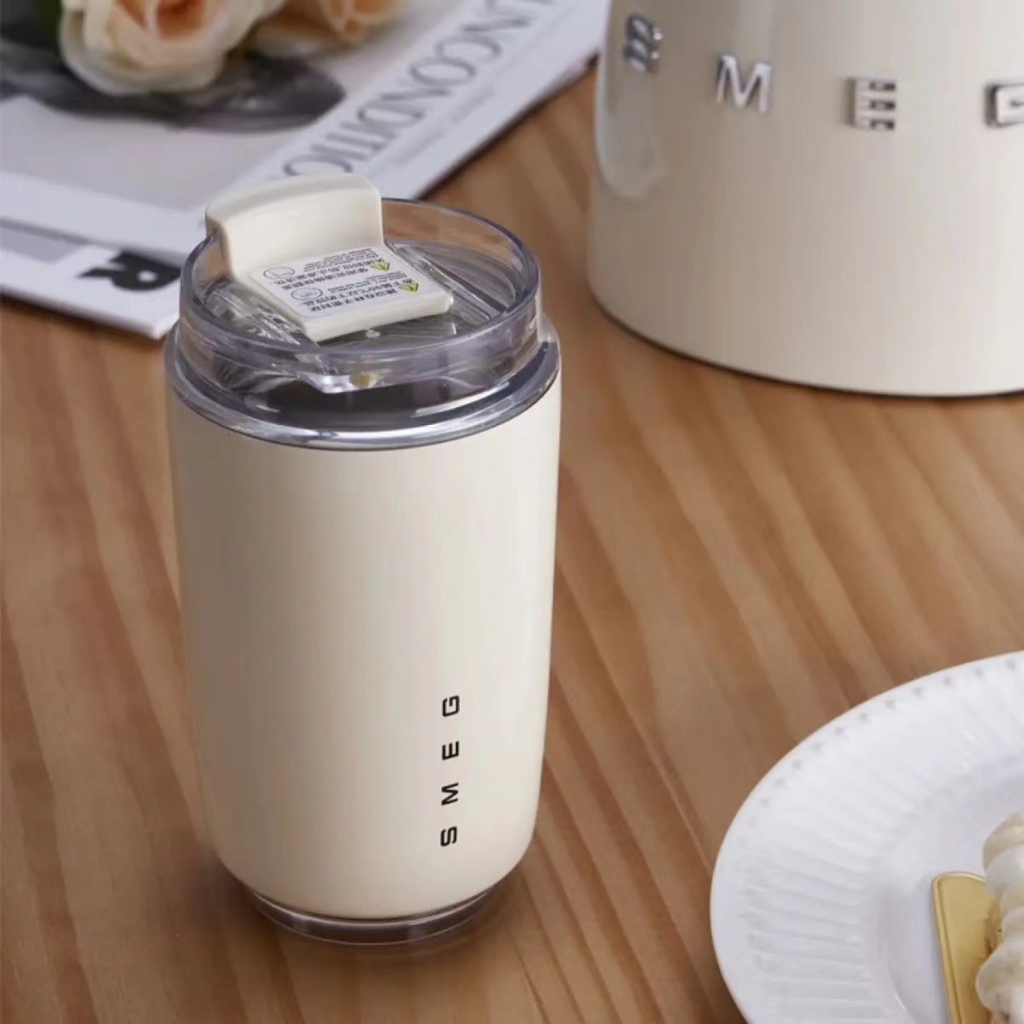 HM Original SMEG 320ML portable milk white cold and hot coffee cup stainless steel insulated cup leak-proof car cups