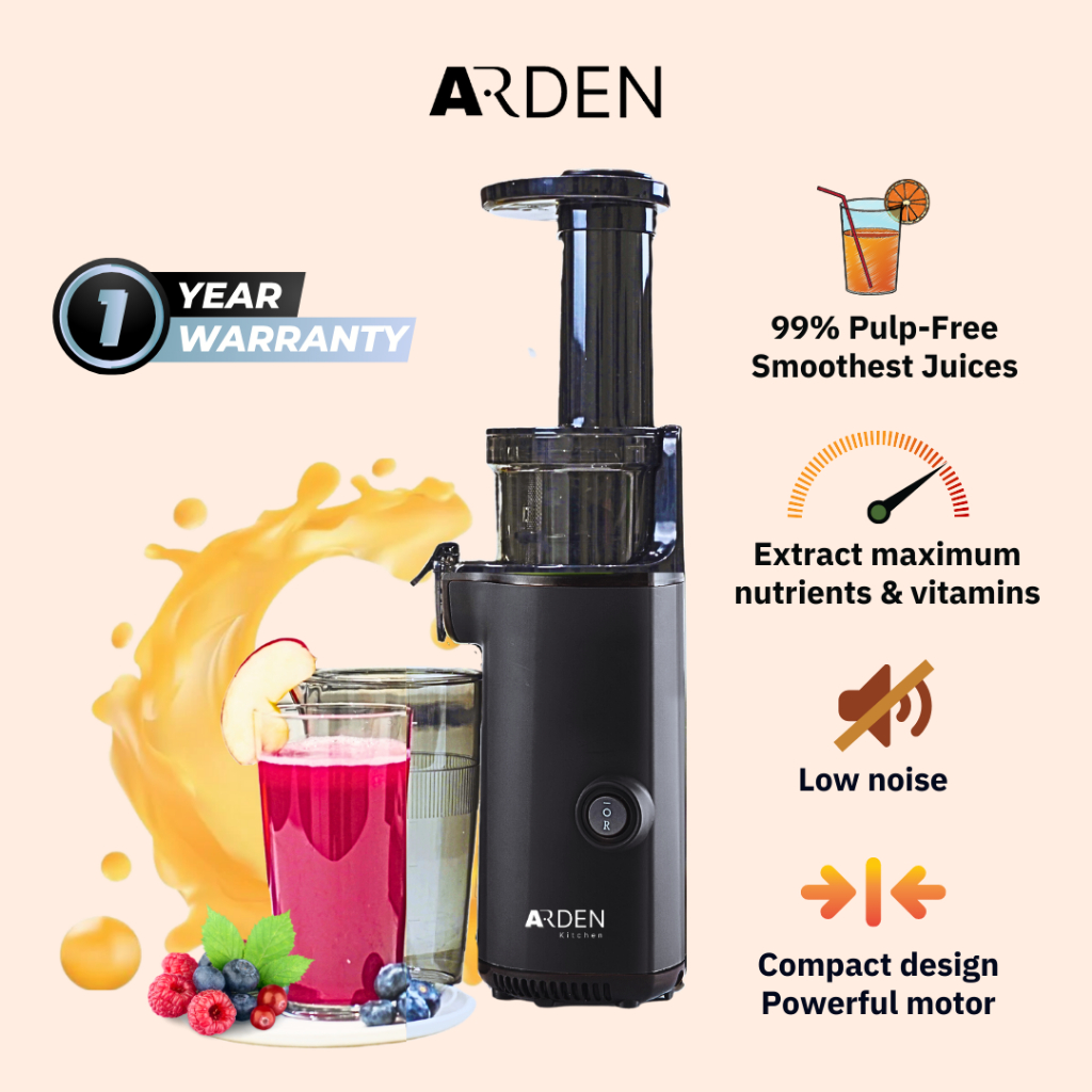 [Local warranty] Arden Cold Press Slow Juicer Easy to Clean, Pulp Measuring Cup, Less Oxidation