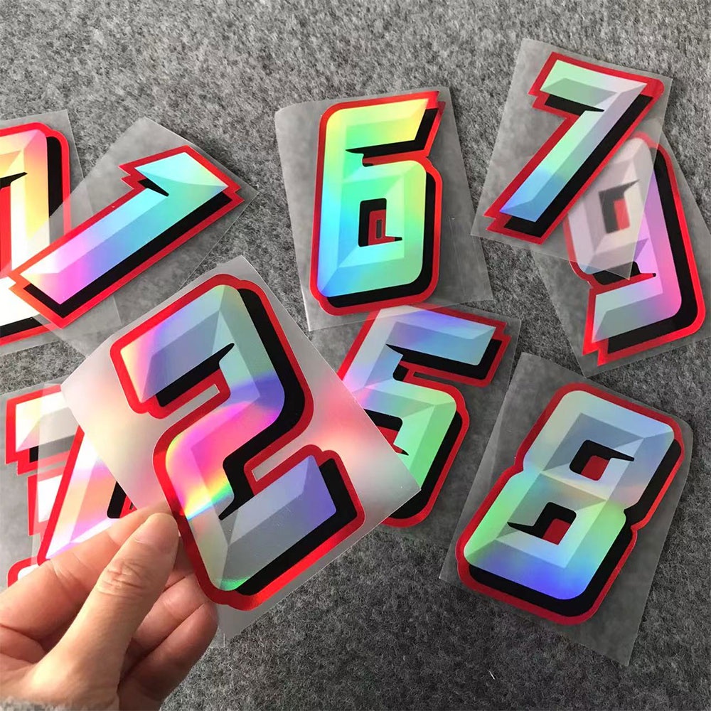 Reflective Number DIY Sticker Laser Racer Number Decal Motorcycle Helmet Decoration Stickers